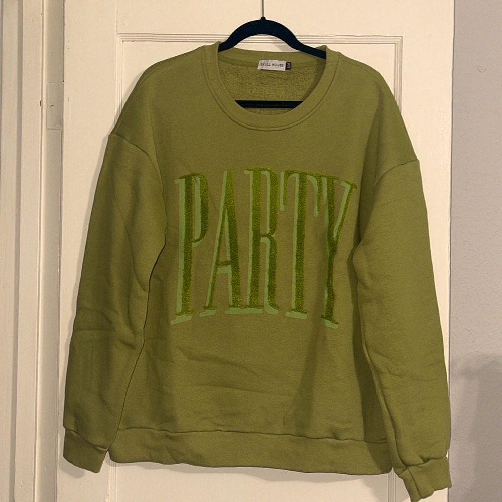 One of a kinda Skull House chenille sweatshirt.